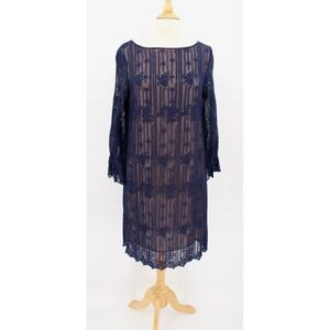 Sundance Catalog Emma Graceful Dress women's Medium Blue whitchy whimisgoth